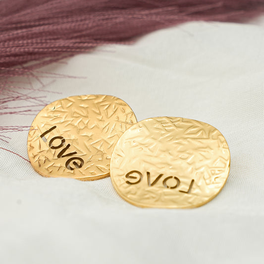 Stainless Steel Gold-Plated Circular Shaped Studs