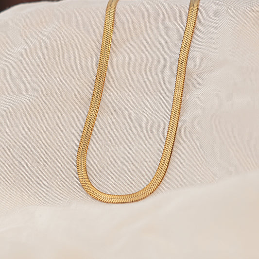 18k gold plated Snake chain Necklace, Wholesale Brass jewelry