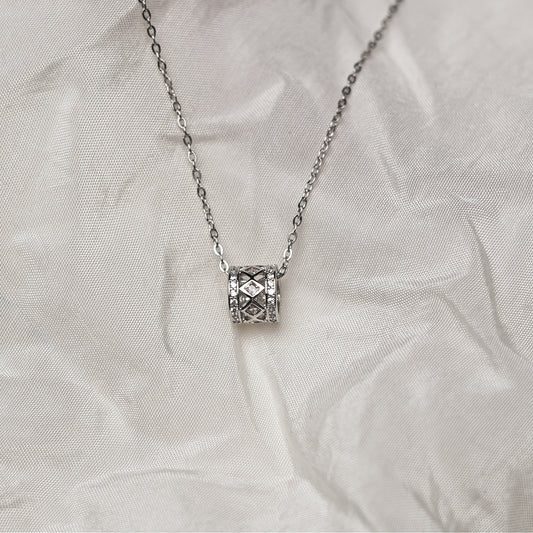 18K Gold Natural Diamond Lucky Bead Necklace