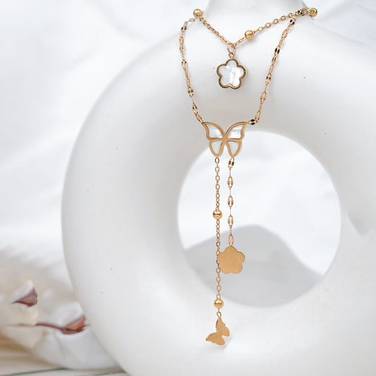 18K Gold-Plated Butterfly Chain With Pendant