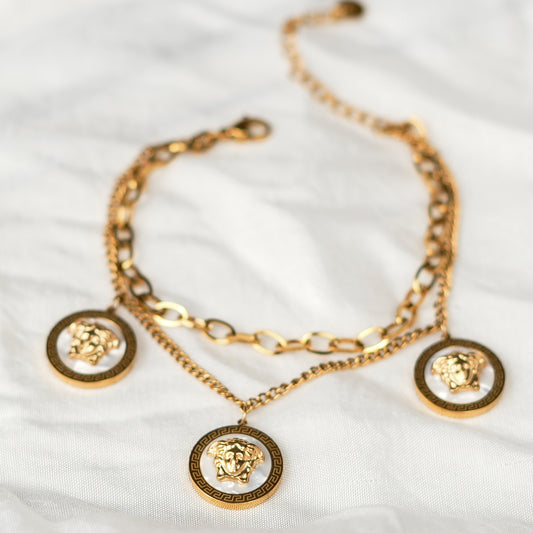 White Versace gold plated bracelet