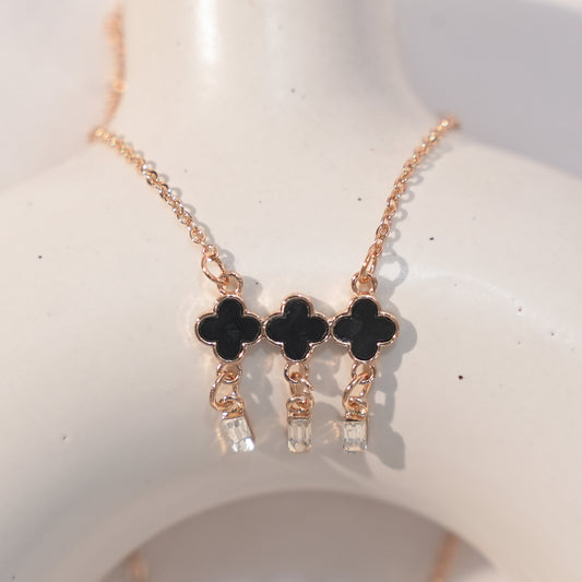 Set Of 3 Stones-Studded Minimal Necklace With Pendant